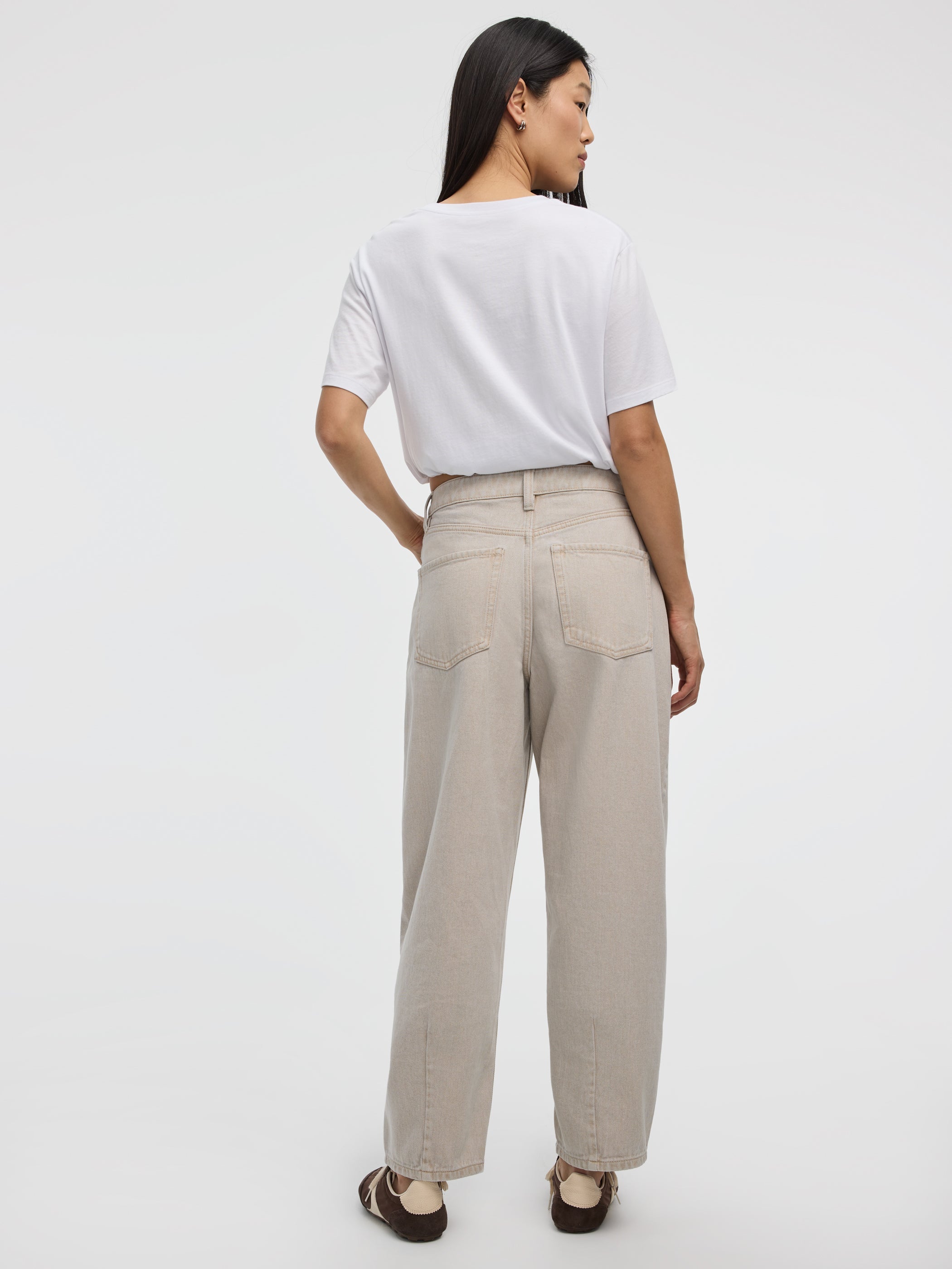 High-Rise Barrel Jeans