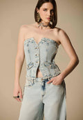 Striped Denim Corset
