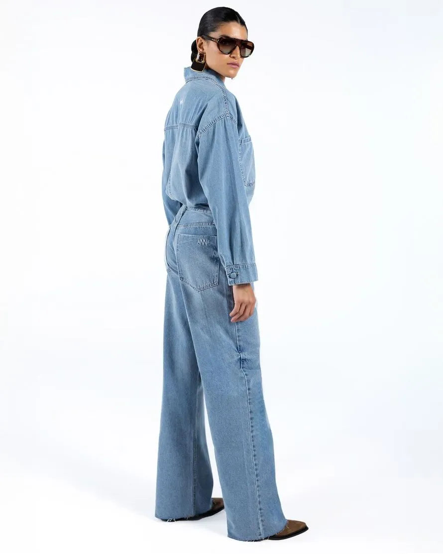 Oversized denim shirt