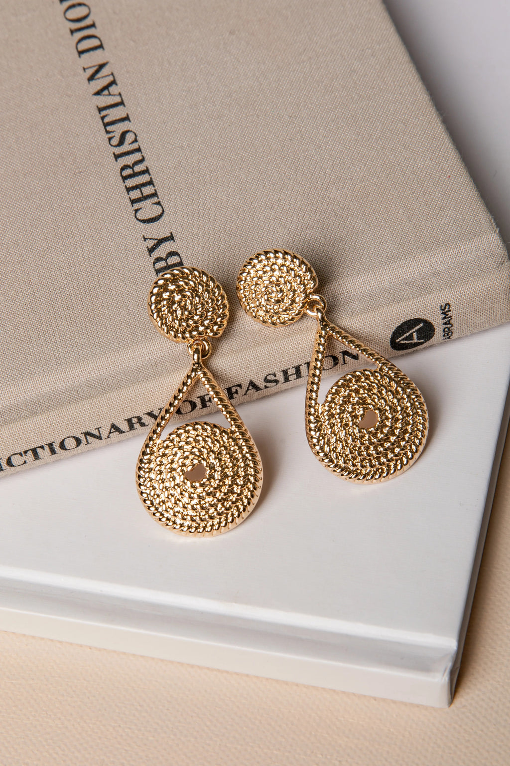 Textured Gold Drop Earrings
