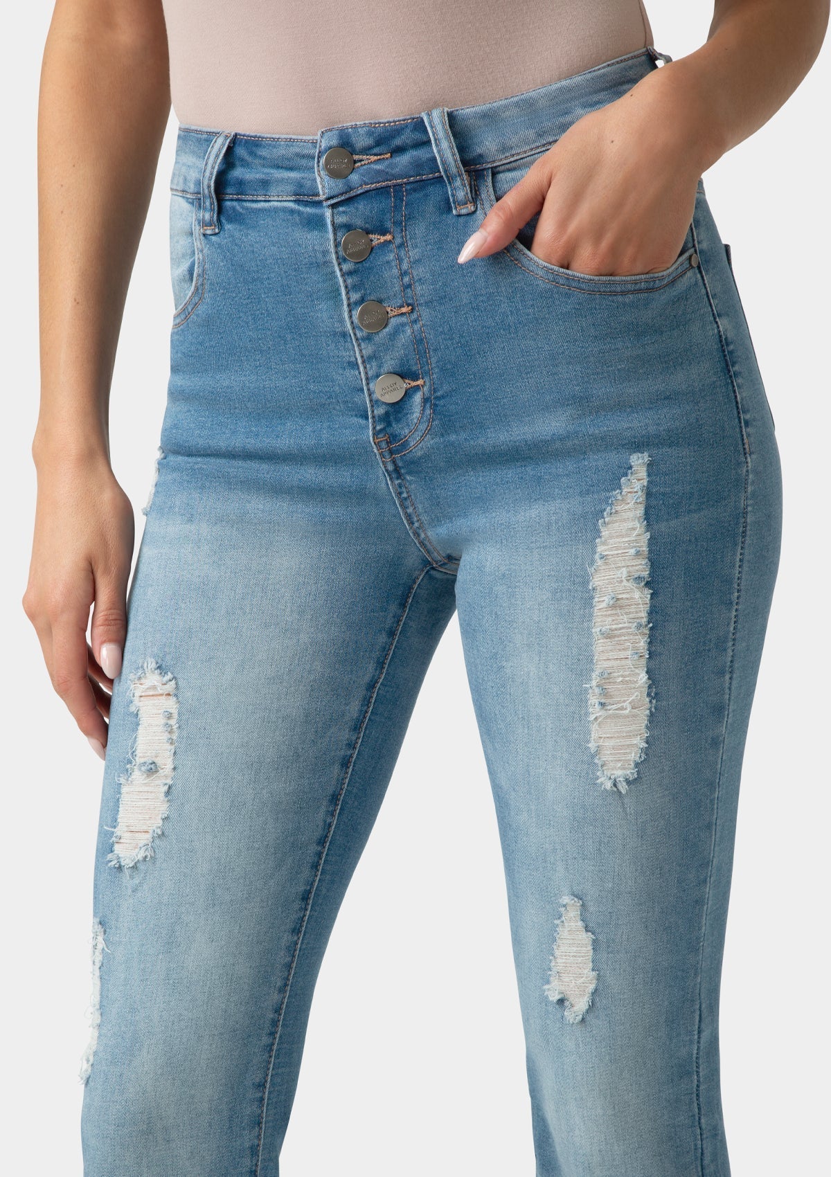 Tall Cindy Distressed Flare Jeans