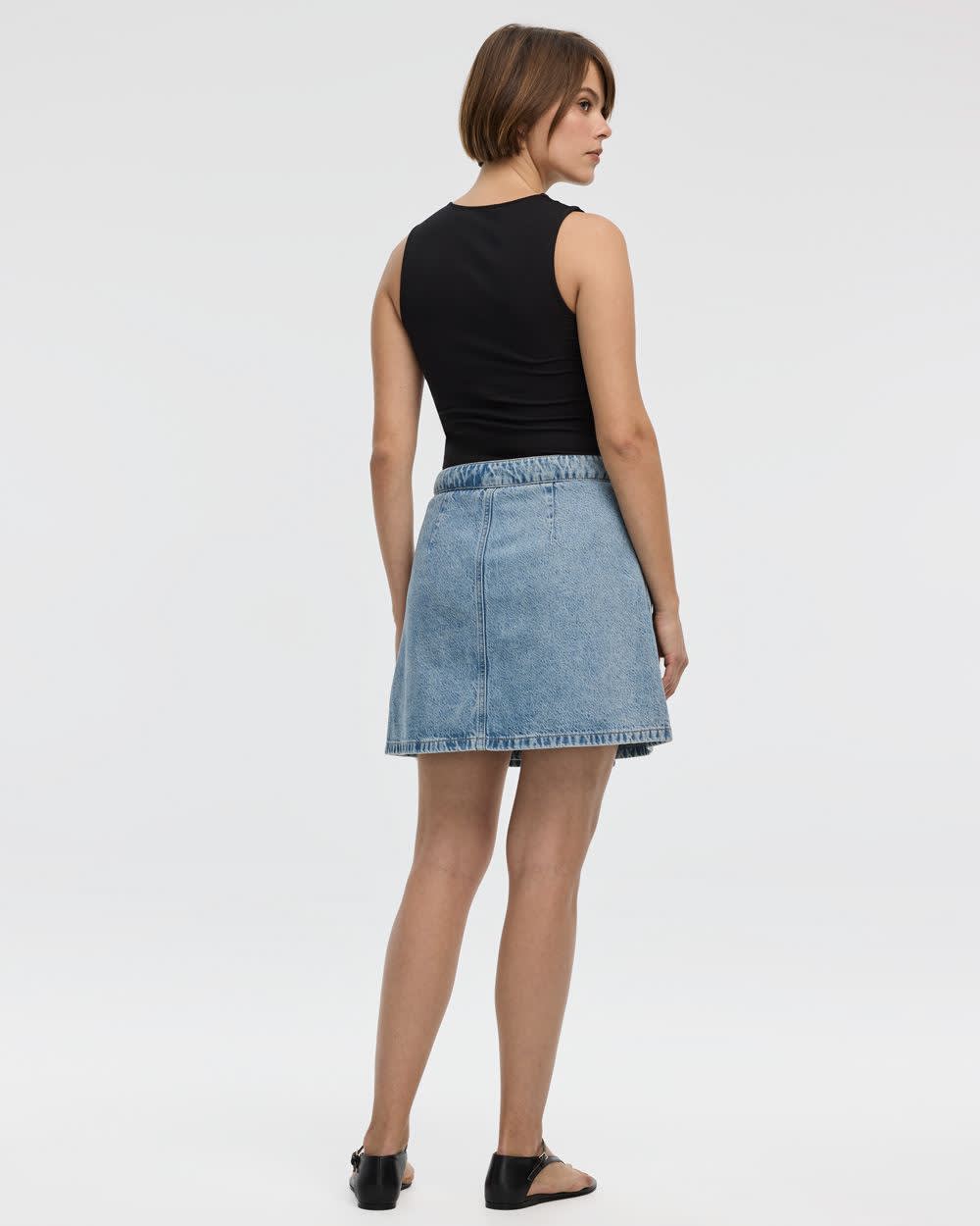 Wrap Denim Skort