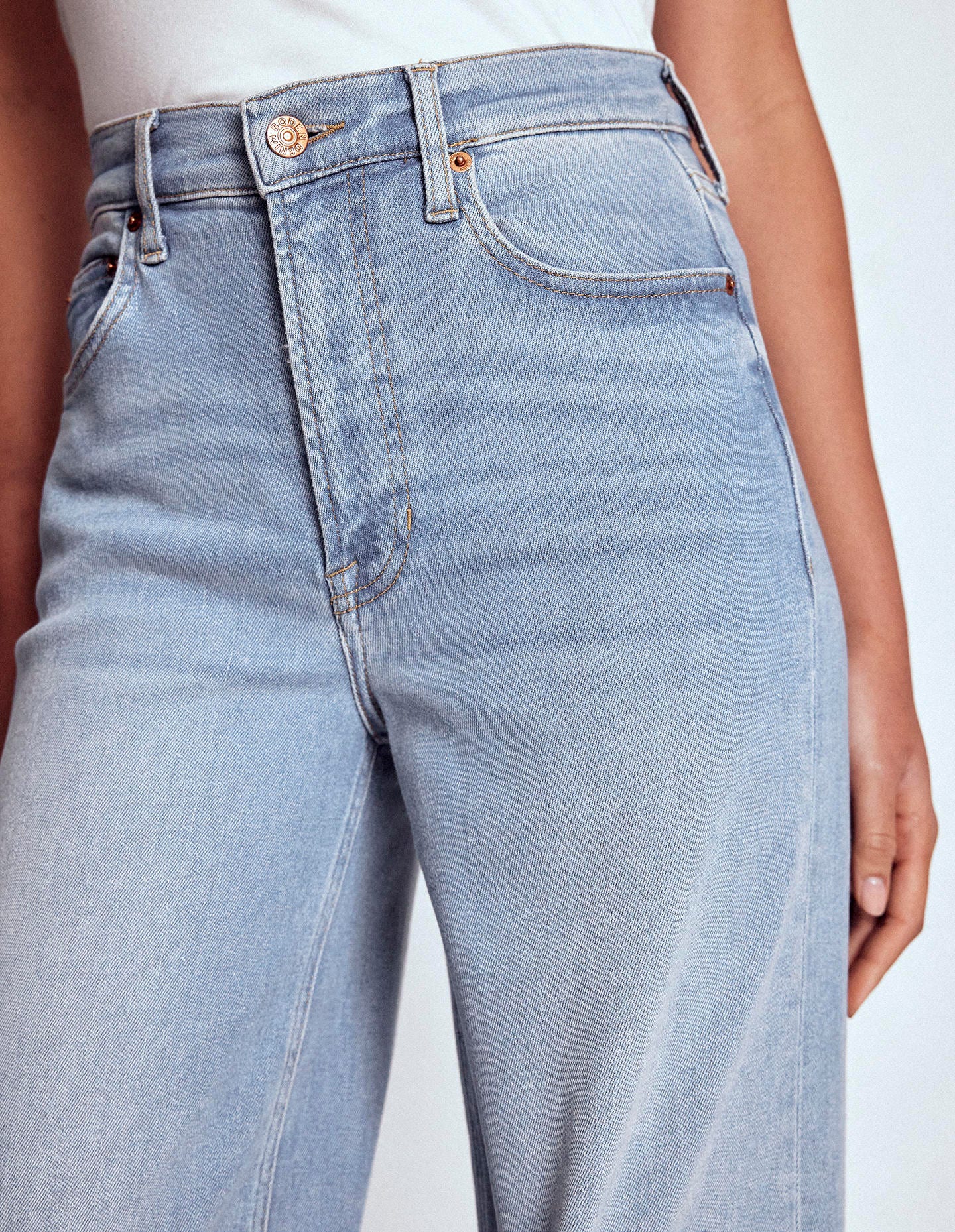High Rise Wide Leg Jeans-Light Vintage