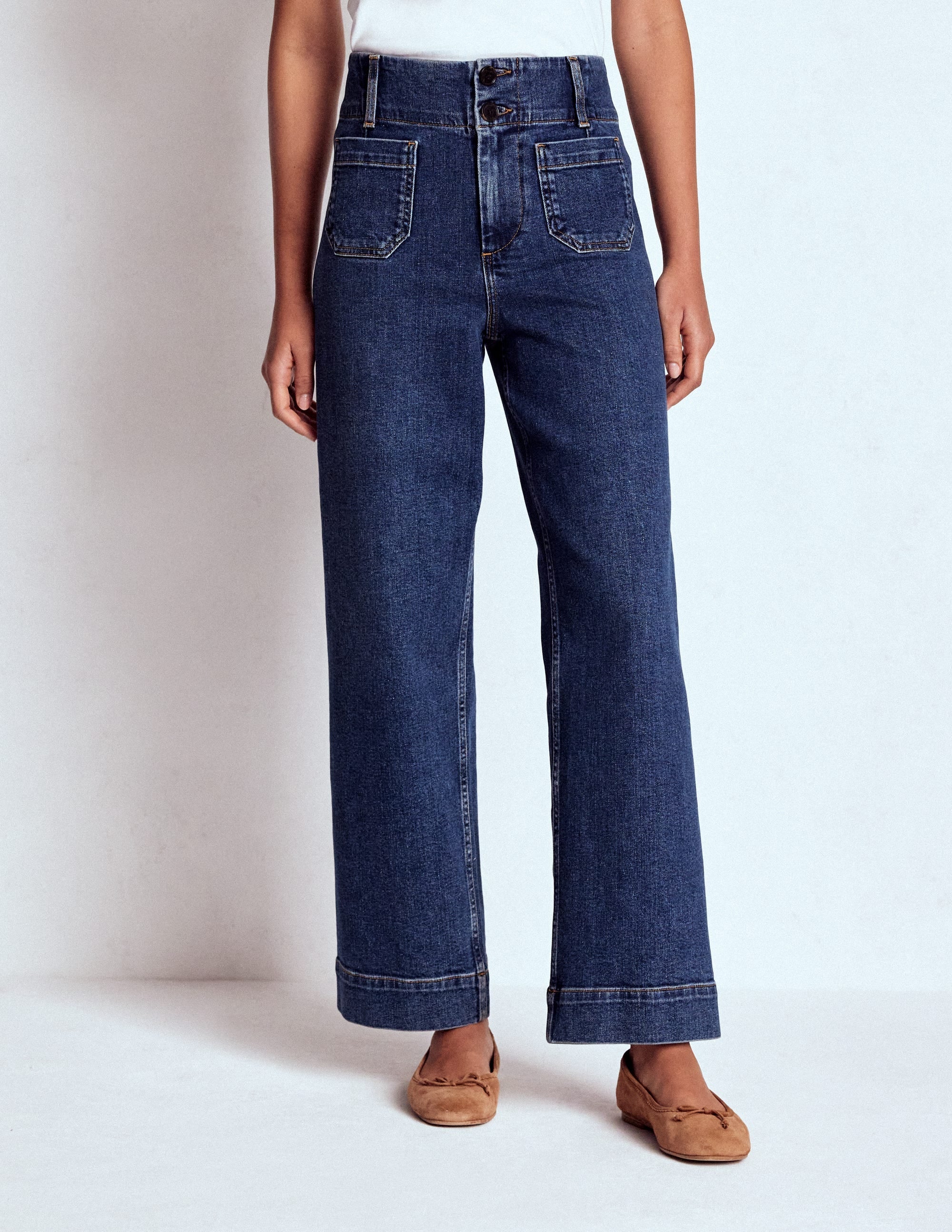 Primrose Patch Pocket Jeans-Mid Vintage