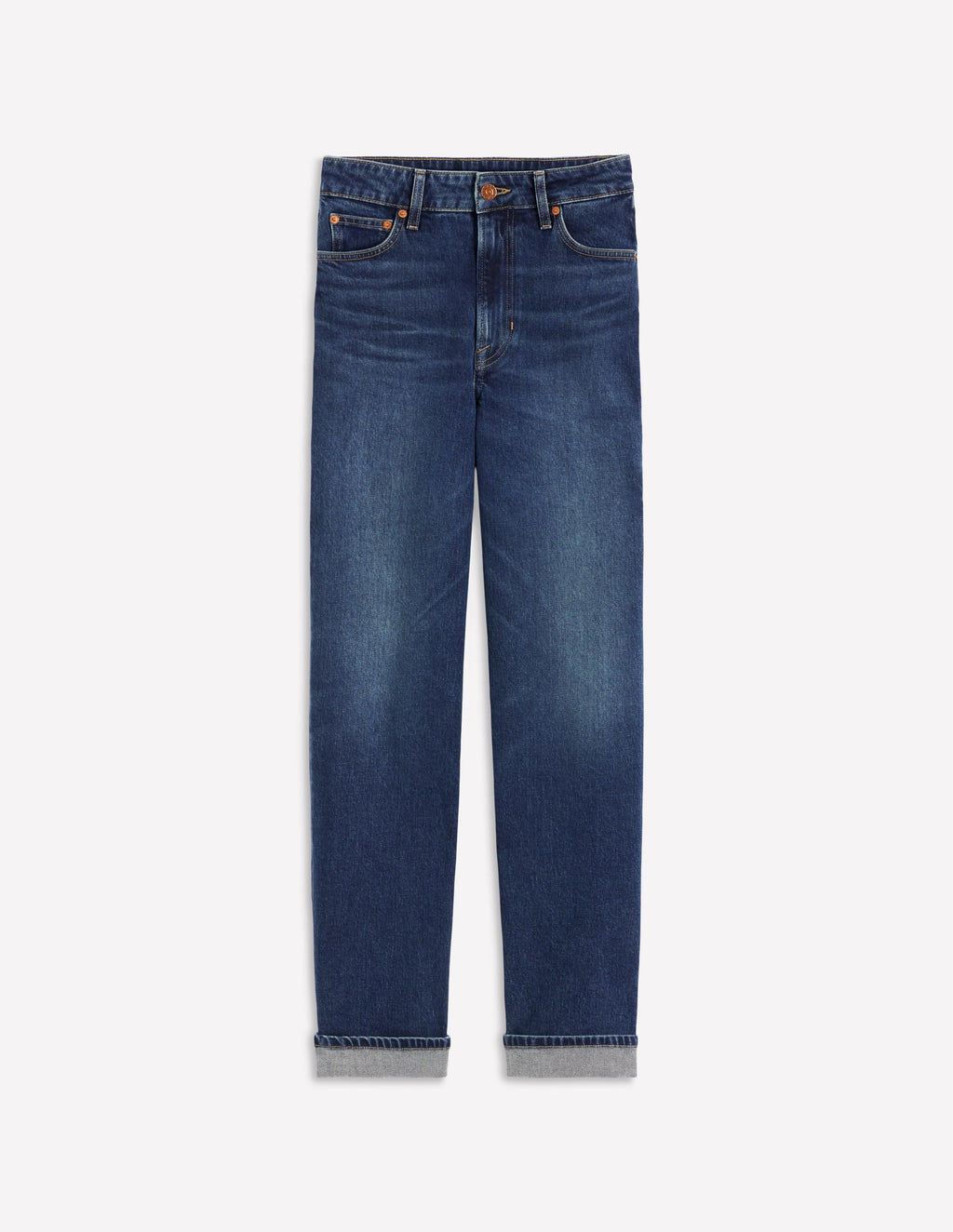 Mid Rise Straight Leg Jeans-Dark Vintage