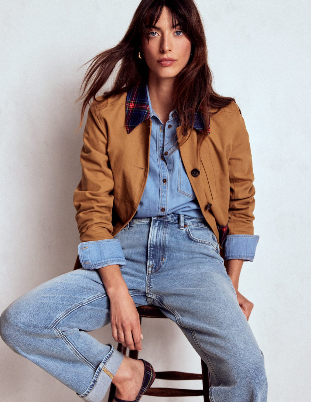 Mid Rise Straight Leg Jeans-Light Vintage