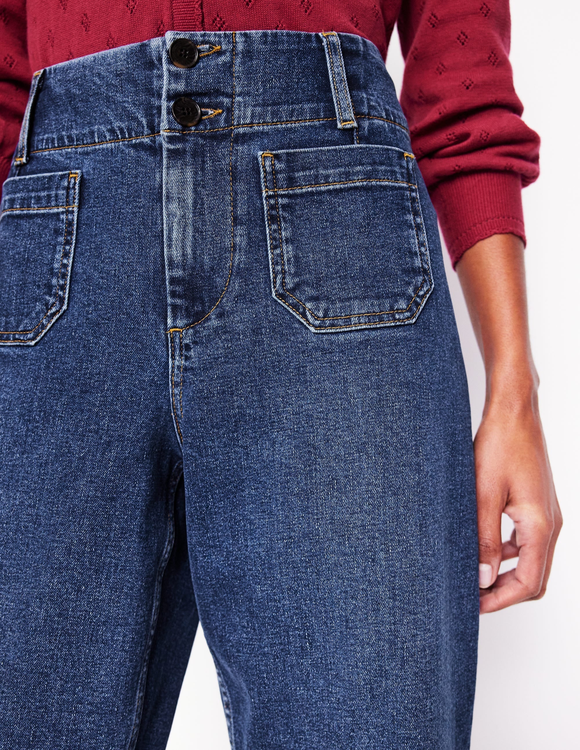 Primrose Patch Pocket Jeans-Mid Vintage