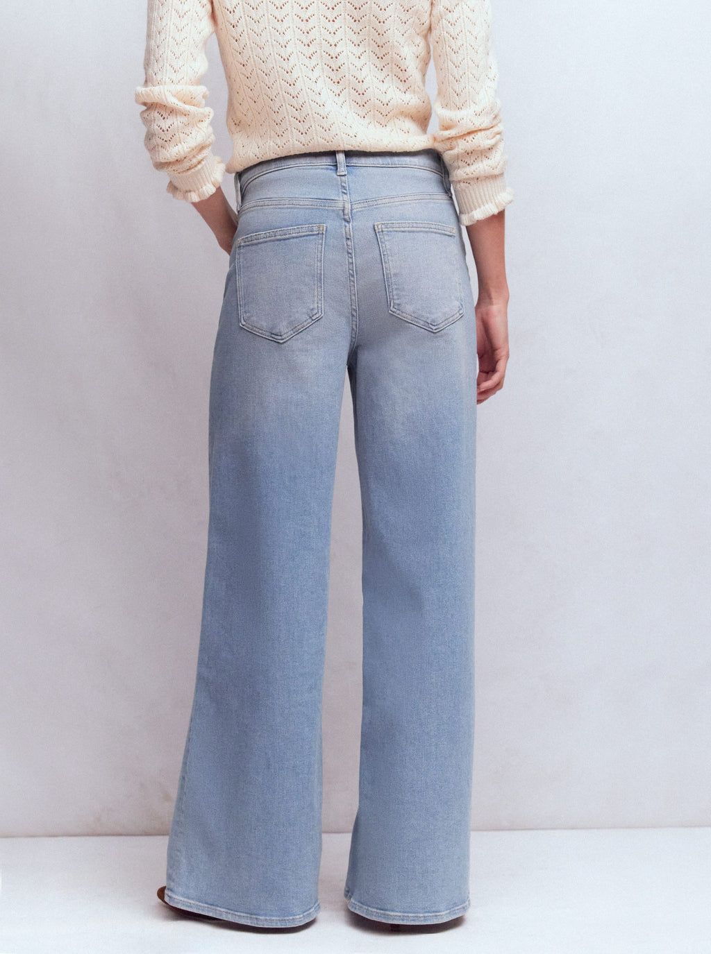High Rise Wide Leg Jeans-Light Vintage