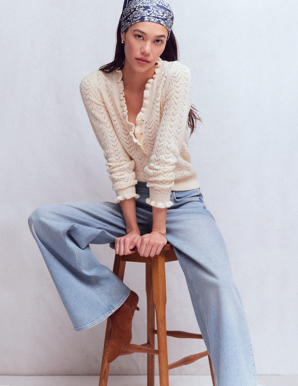 High Rise Wide Leg Jeans-Light Vintage