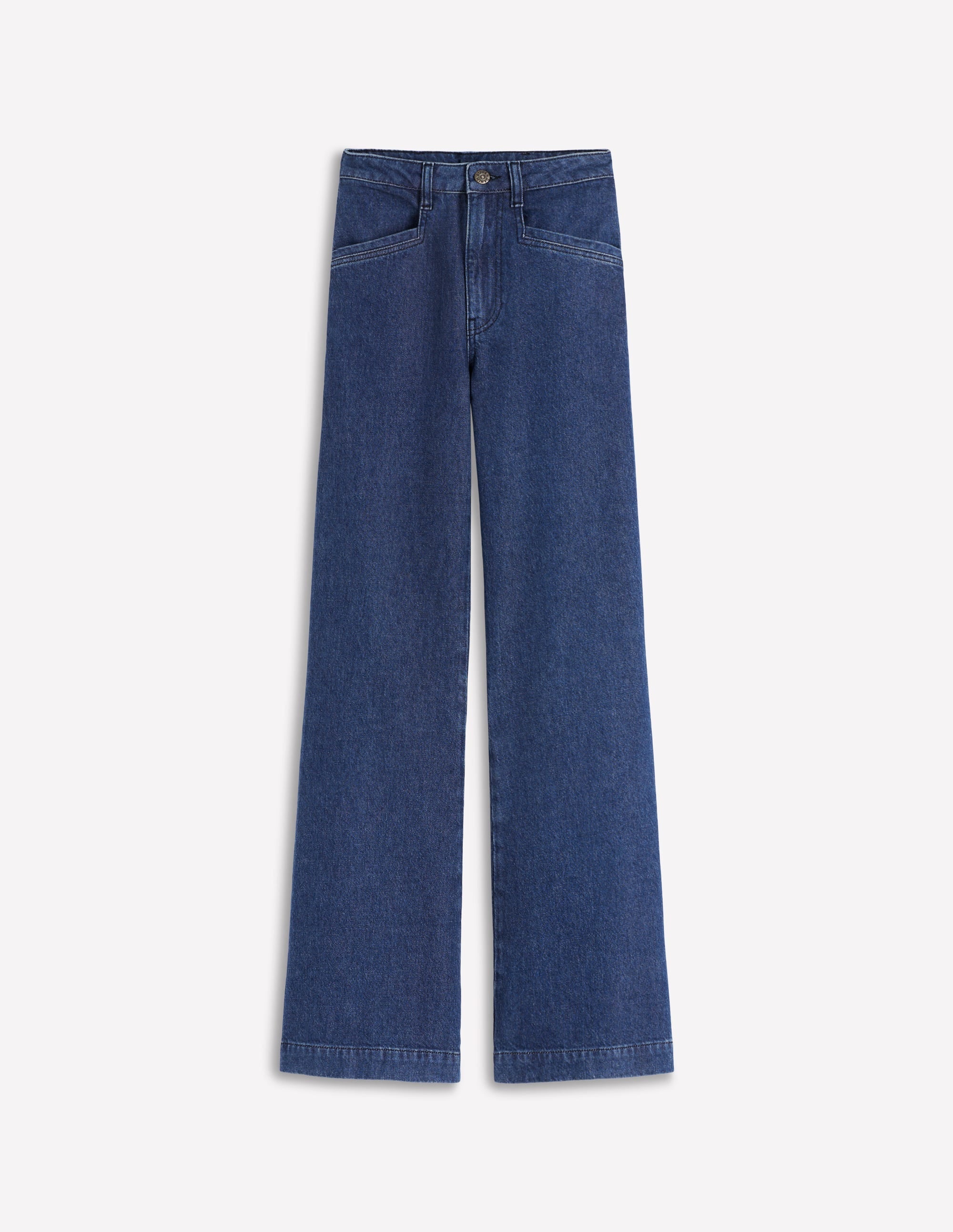 Pocket Detail Wide Leg Jeans-Mid Vintage