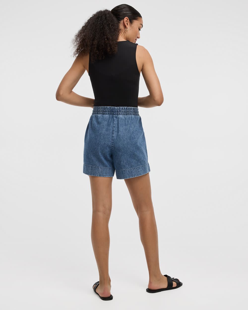 Denim Shorts with Drawstring