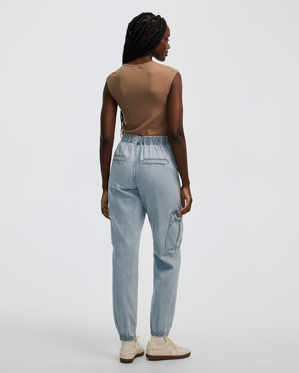 Denim Jogger with Cargo Pockets - Petite