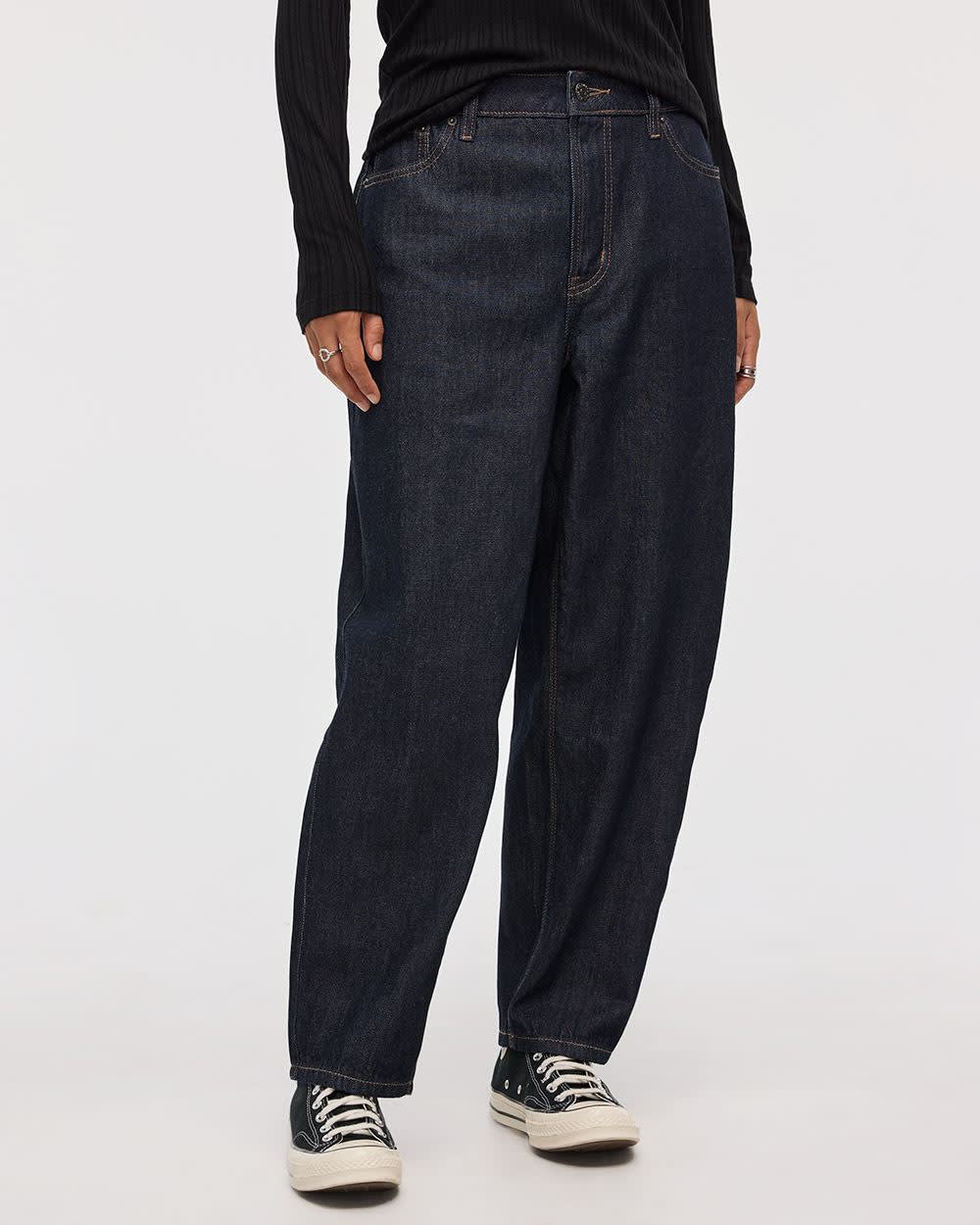 High-Rise Barrel Jeans