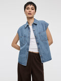 Extended-Sleeve Denim Shirt