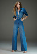 Denim Jumpsuit with Opening