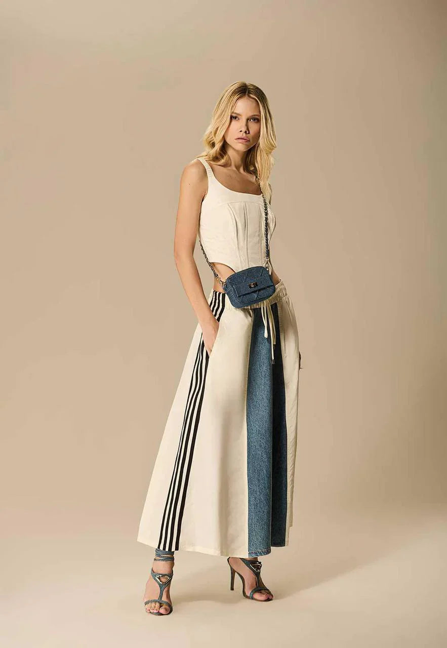 Striped Denim Skirt