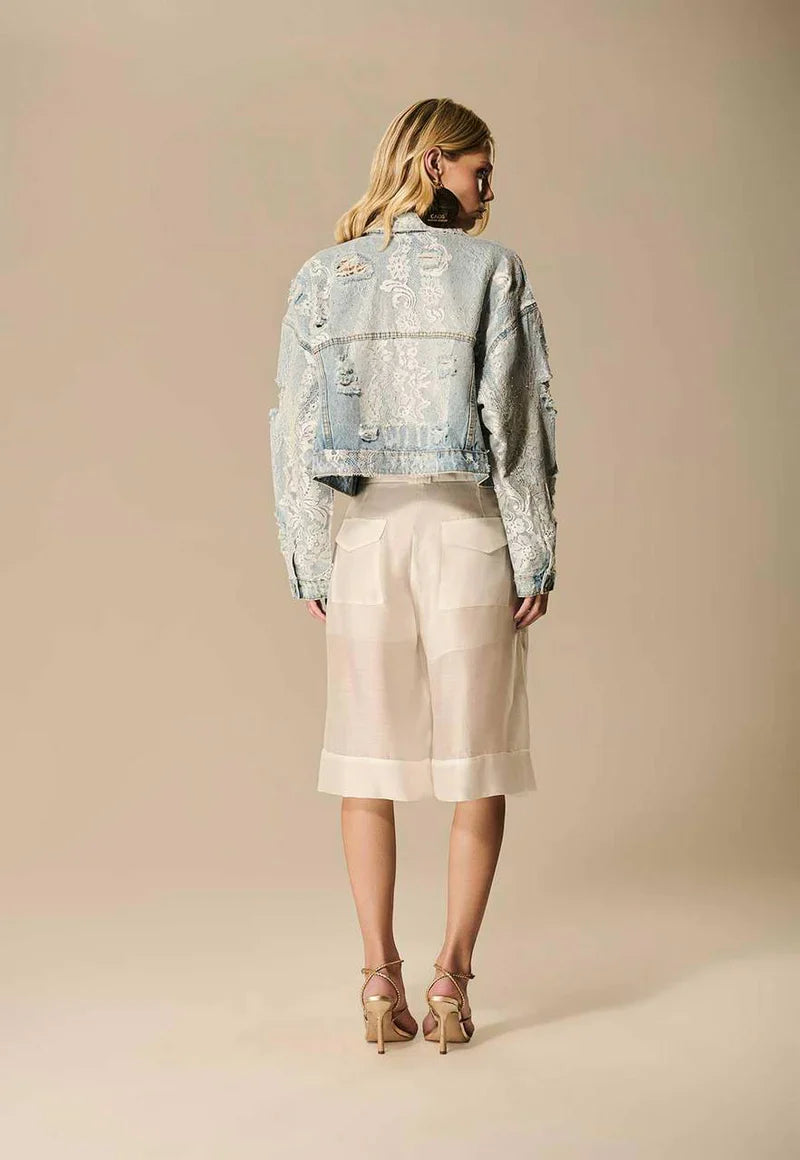Denim Jacket with Lace