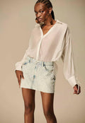 Denim Skirt with Lace