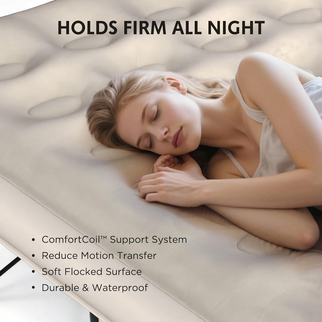 Portable and fast inflating Inflatable bed with support🛏️