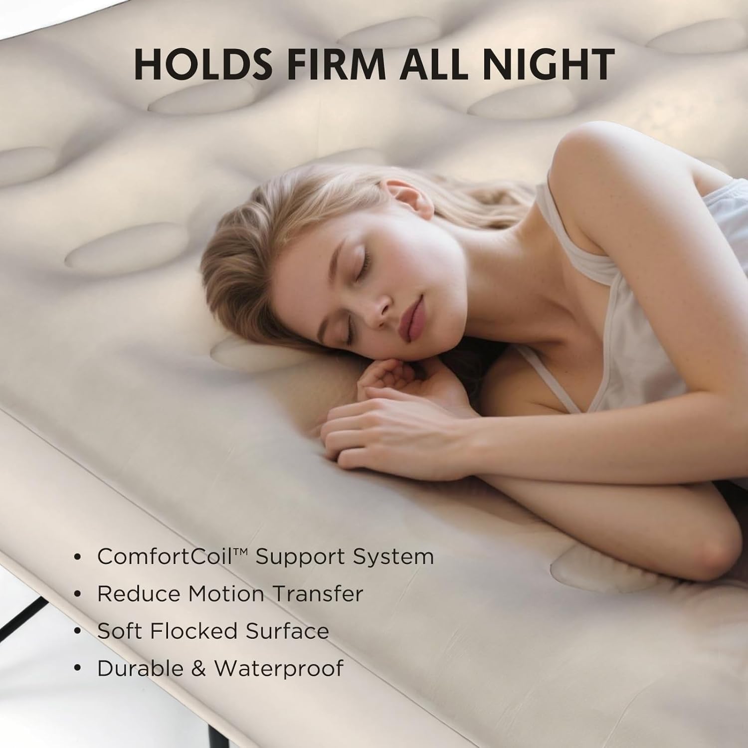 Portable and fast inflating Inflatable bed with support🛏️