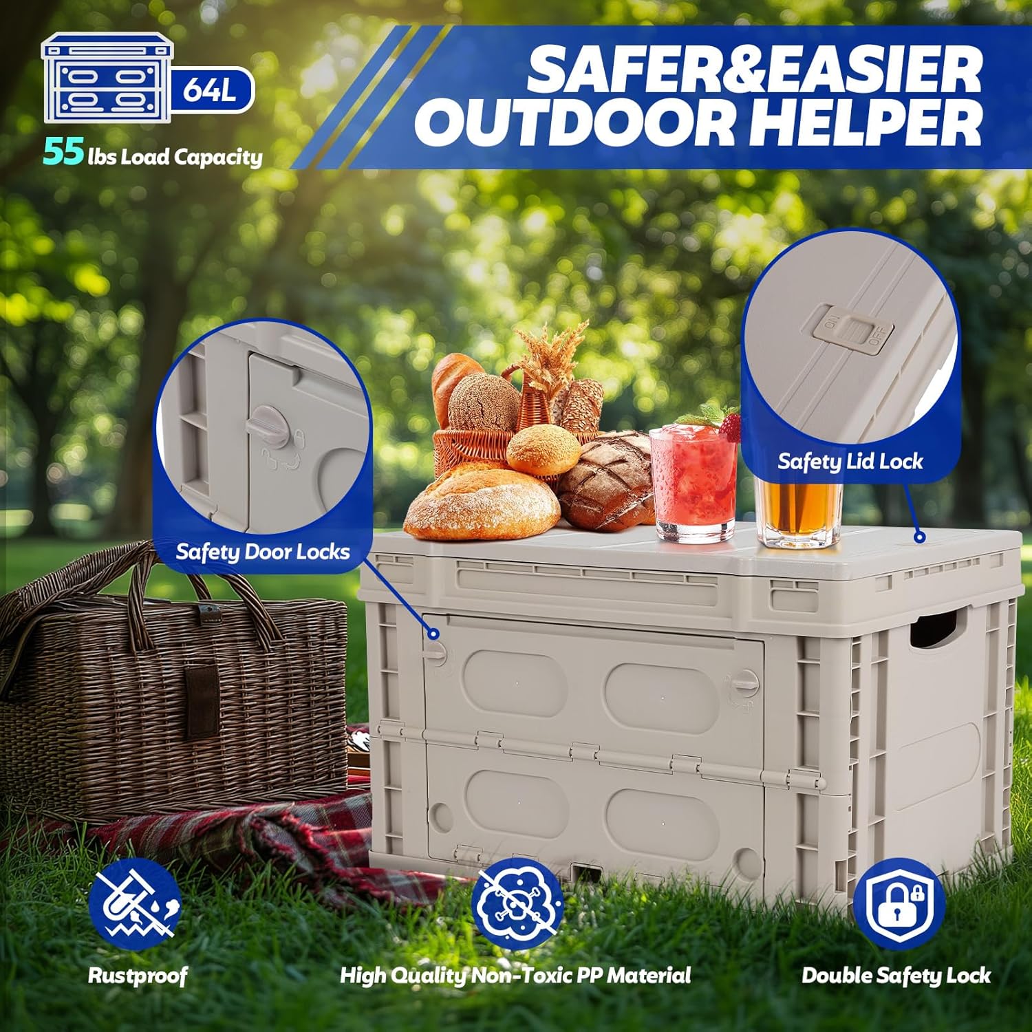 Foldable Camping Table Cart,3-in-1 Convertible Utility Wagon