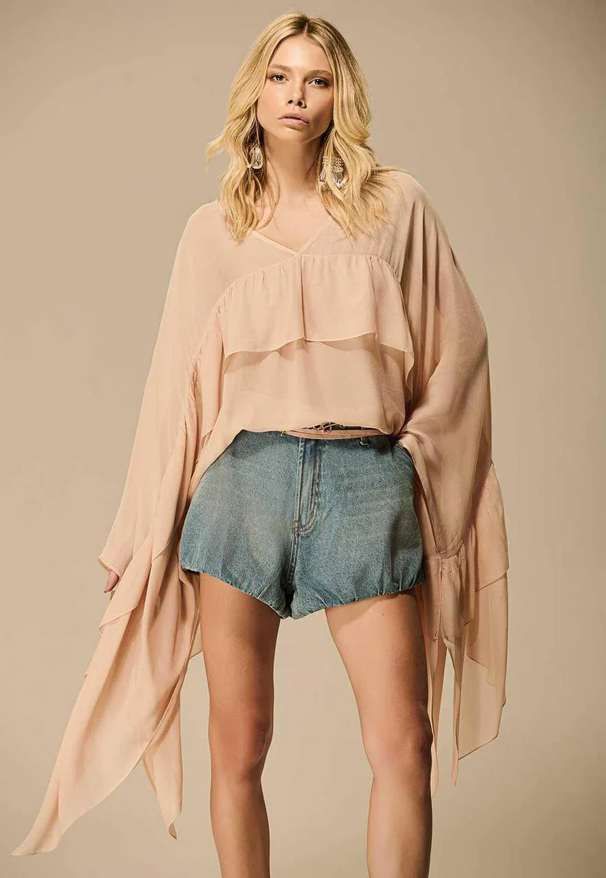 Balloon Jean Shorts