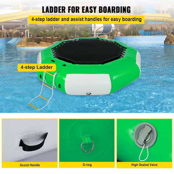 🔥🔥Inflatable Water Trampoline with Ladder