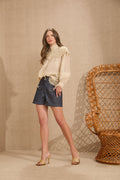 Short Jeans with Stitching