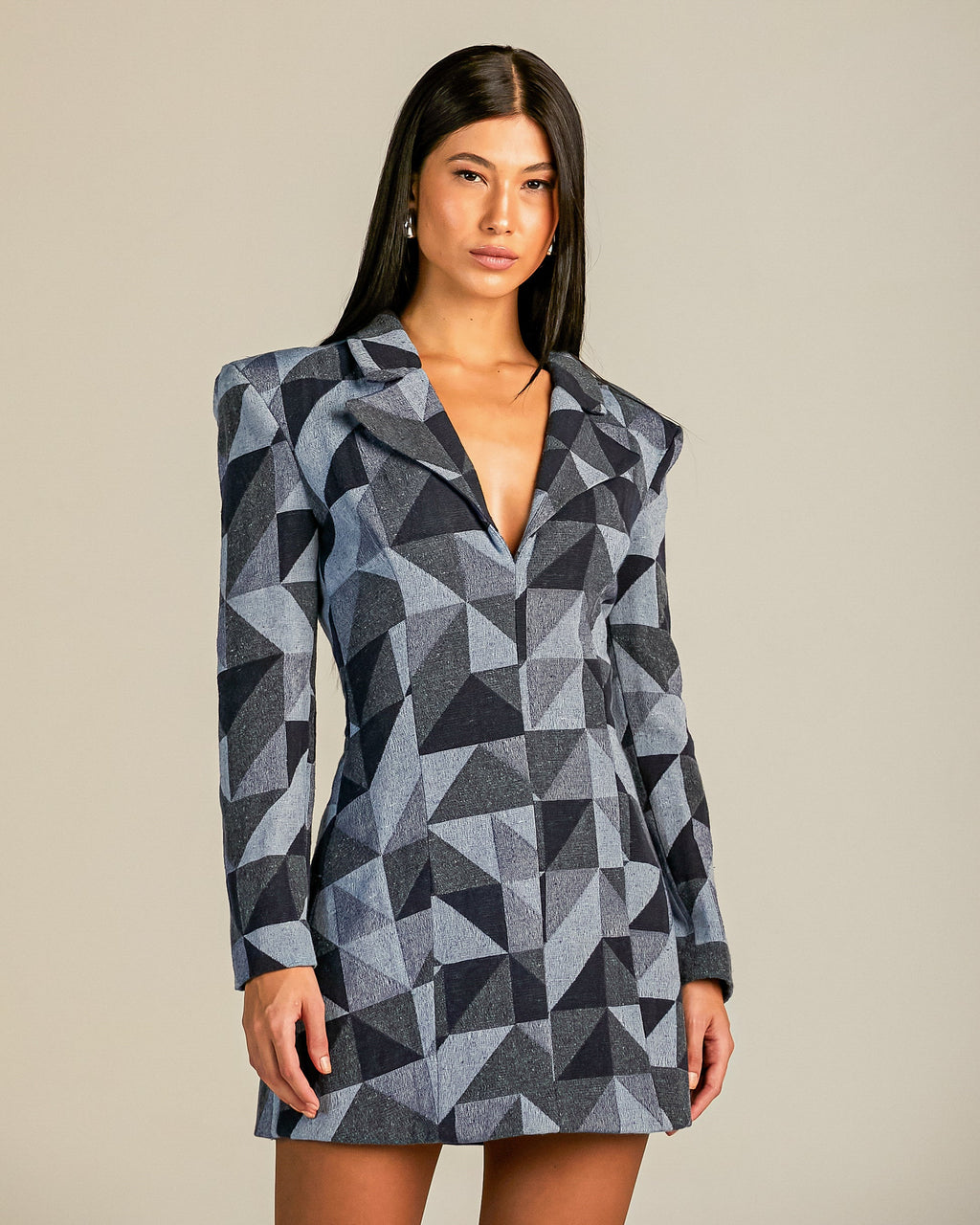 Short Jacquard Denim Dress