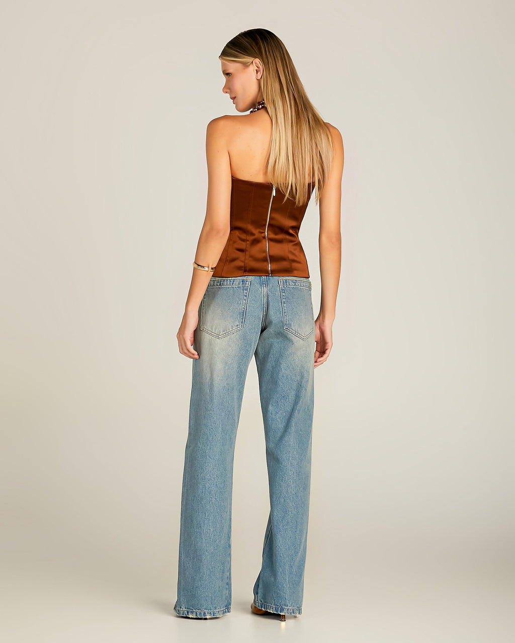 Straight Leg Jeans with Slit