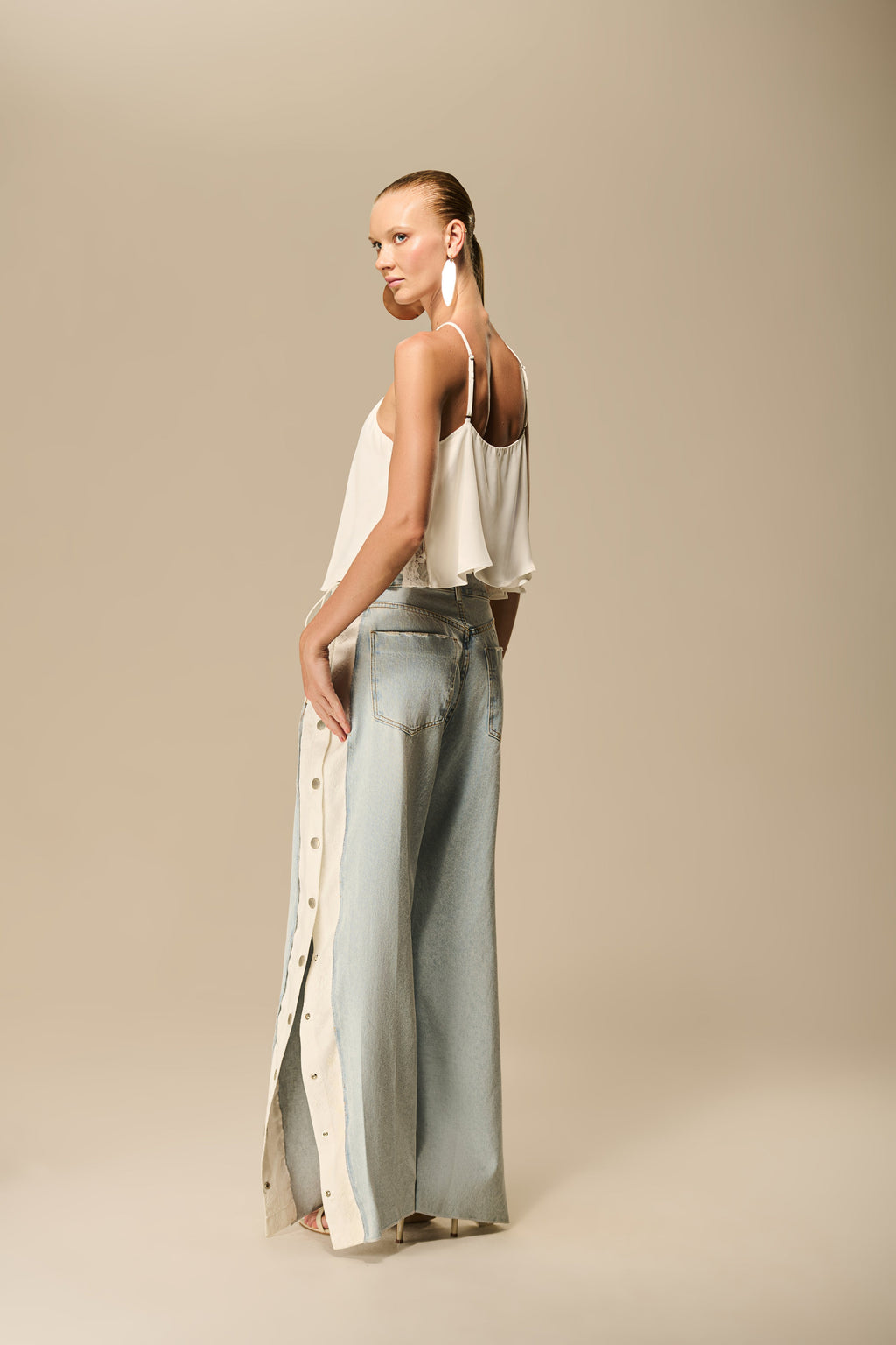Jeans with Side Lace Detail