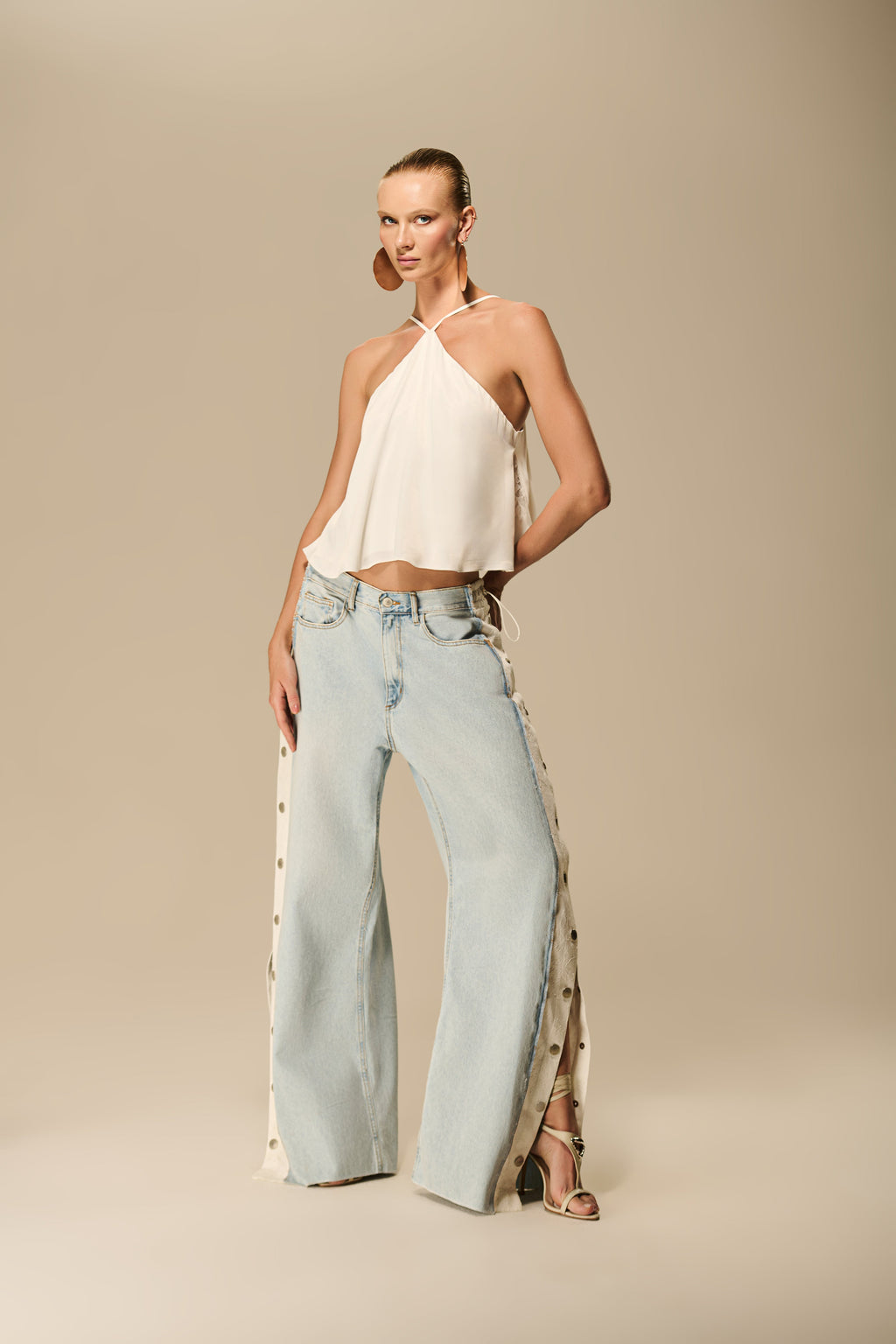 Jeans with Side Lace Detail