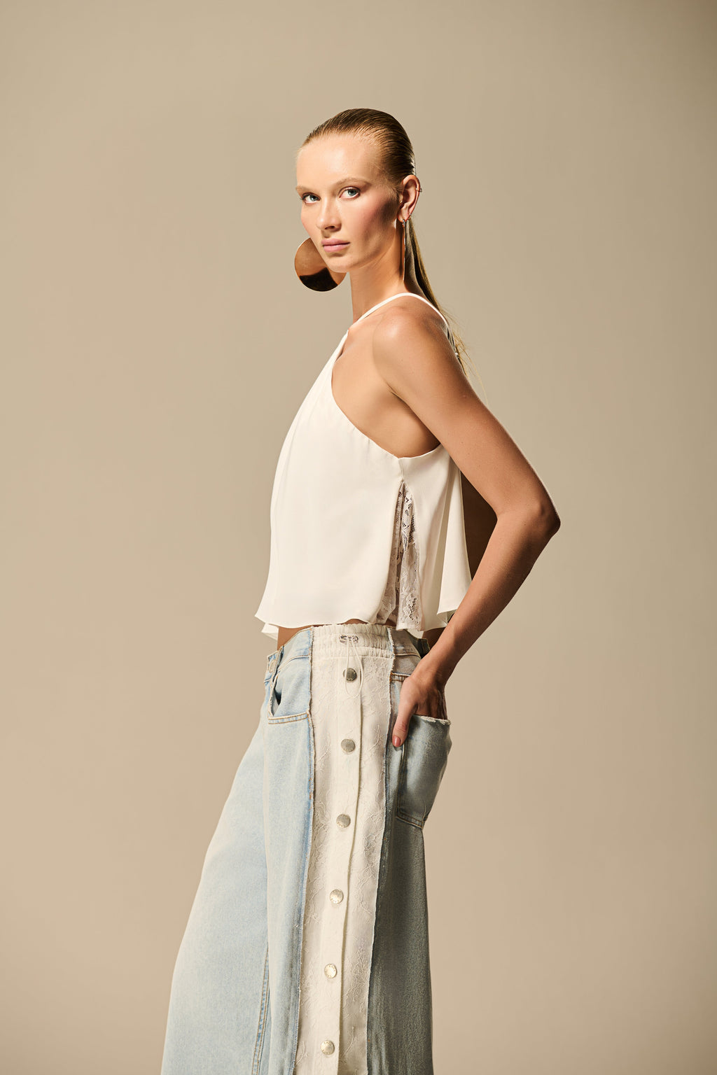 Jeans with Side Lace Detail
