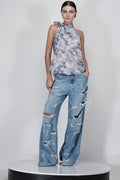 Ripped Wide Leg Jeans