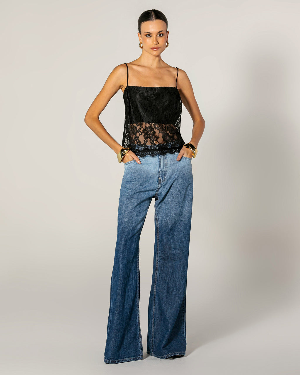 Wide Leg Gradient Jeans