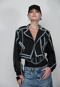 Bias Denim Tulle Jacket