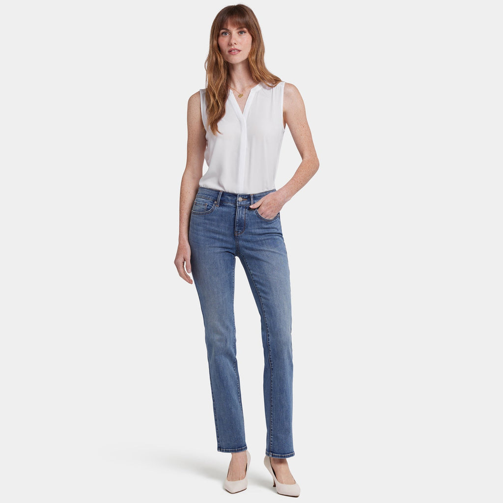 Marilyn Straight Jeans In Long Inseam - Majorca Bay
