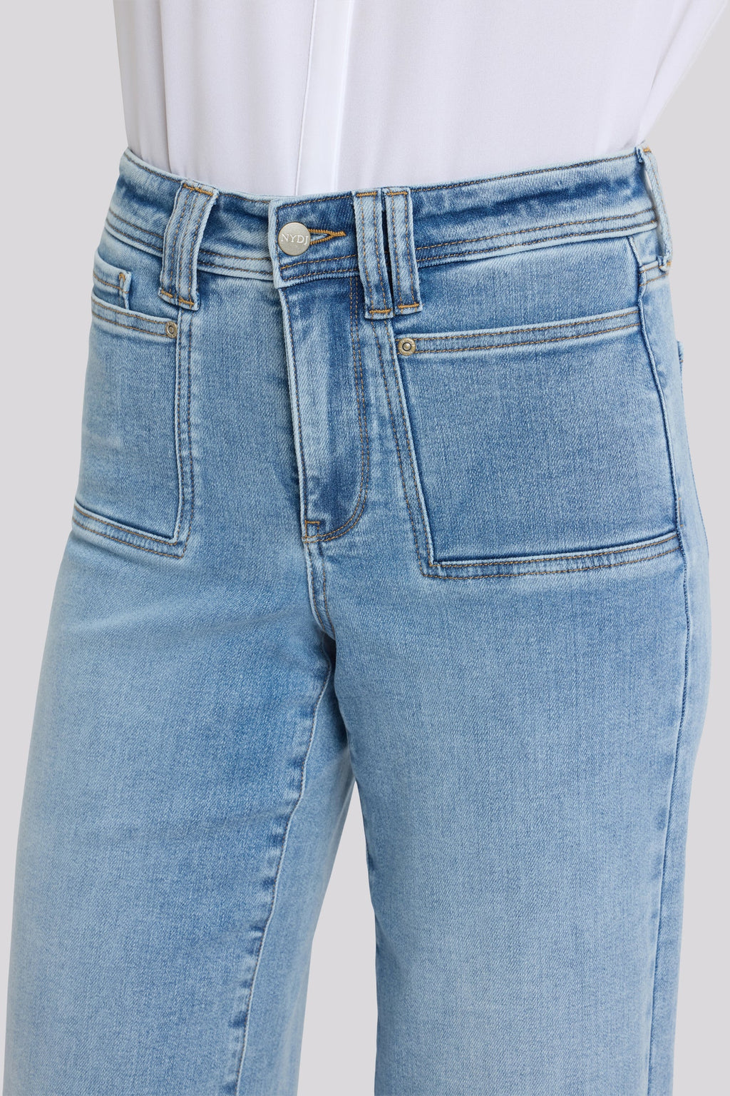 Brigitte Wide Leg Capri Jeans - Mist Springs