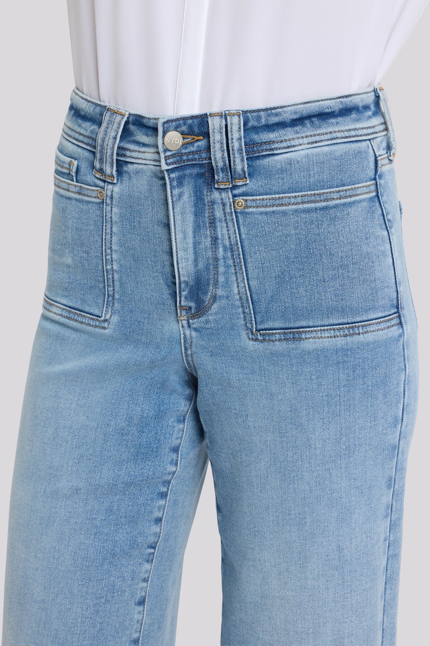 Brigitte Wide Leg Capri Jeans - Mist Springs