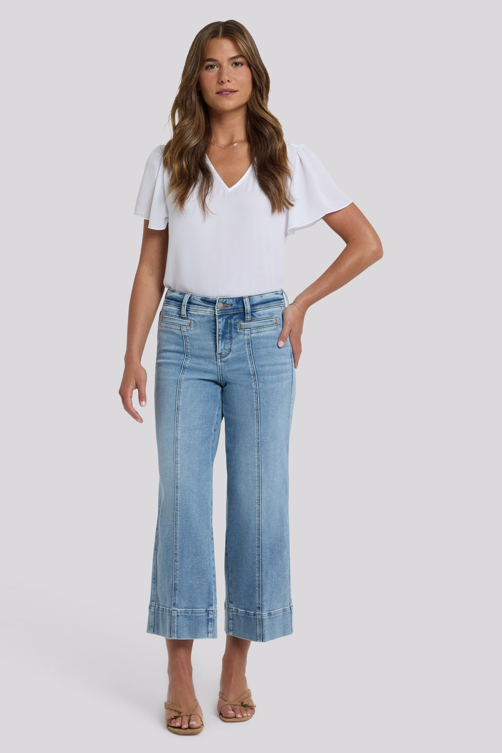 Teresa Wide Leg Ankle Jeans - Mist Springs