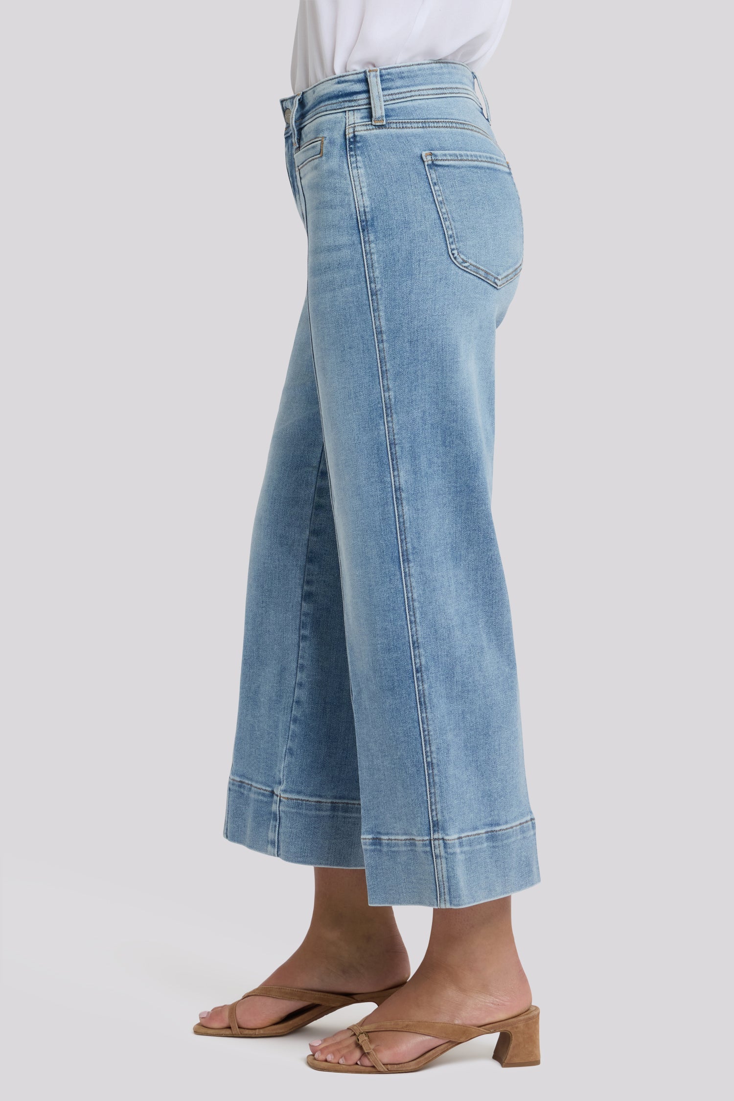Teresa Wide Leg Ankle Jeans - Mist Springs