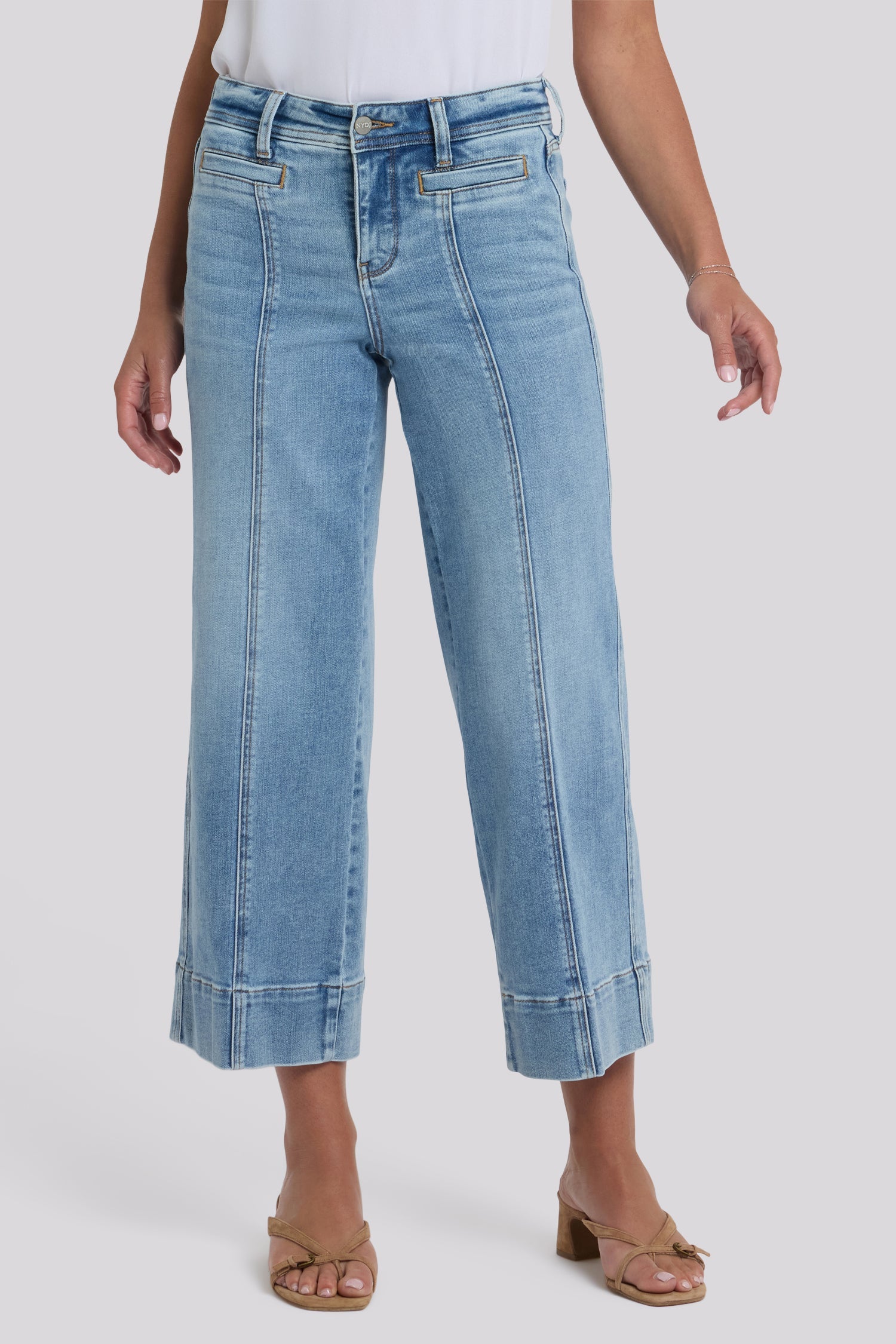 Teresa Wide Leg Ankle Jeans - Mist Springs