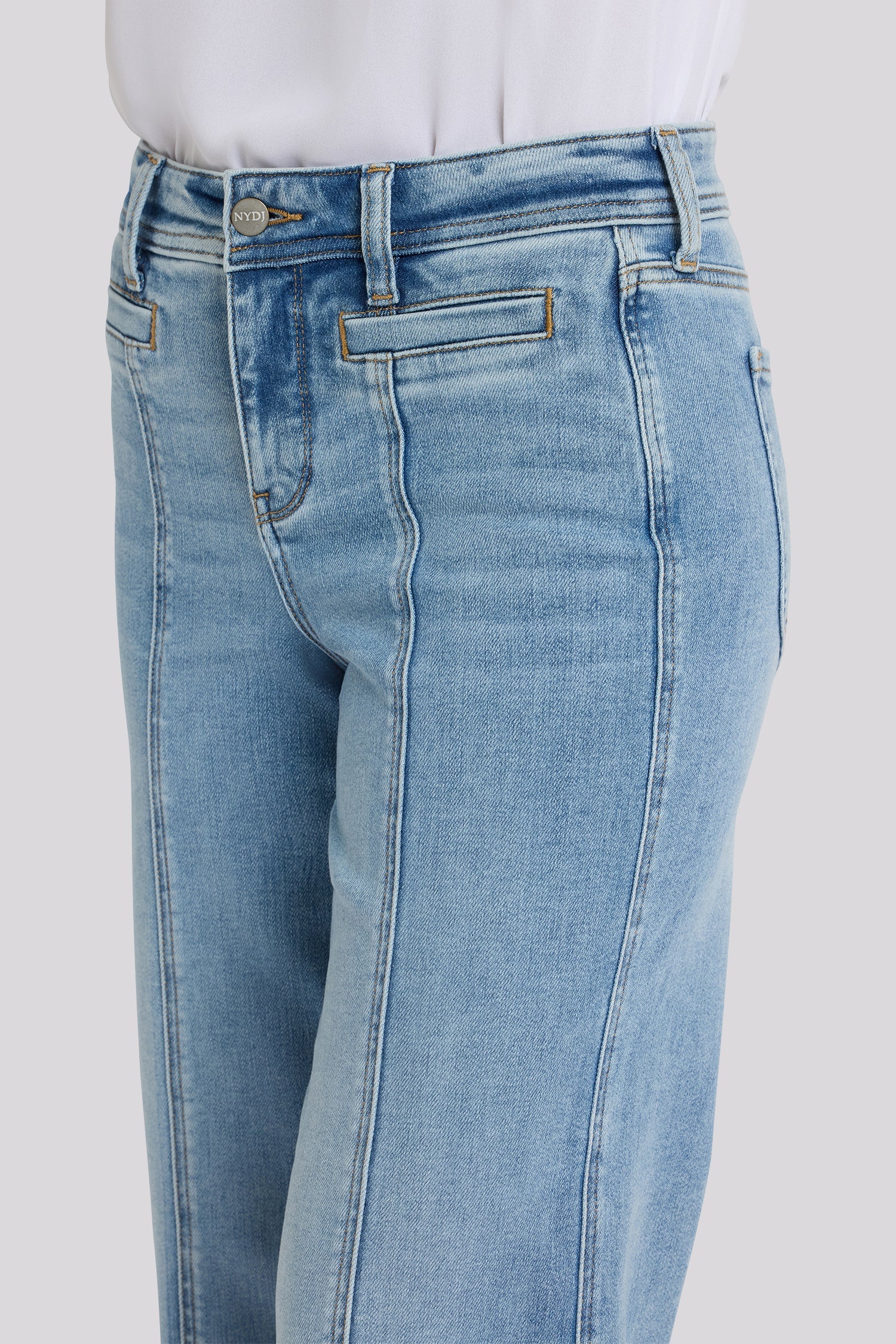 Teresa Wide Leg Ankle Jeans - Mist Springs