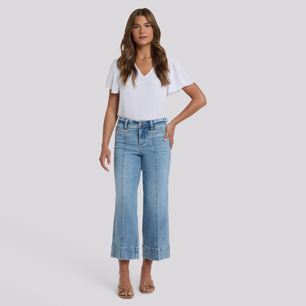 Teresa Wide Leg Ankle Jeans - Mist Springs