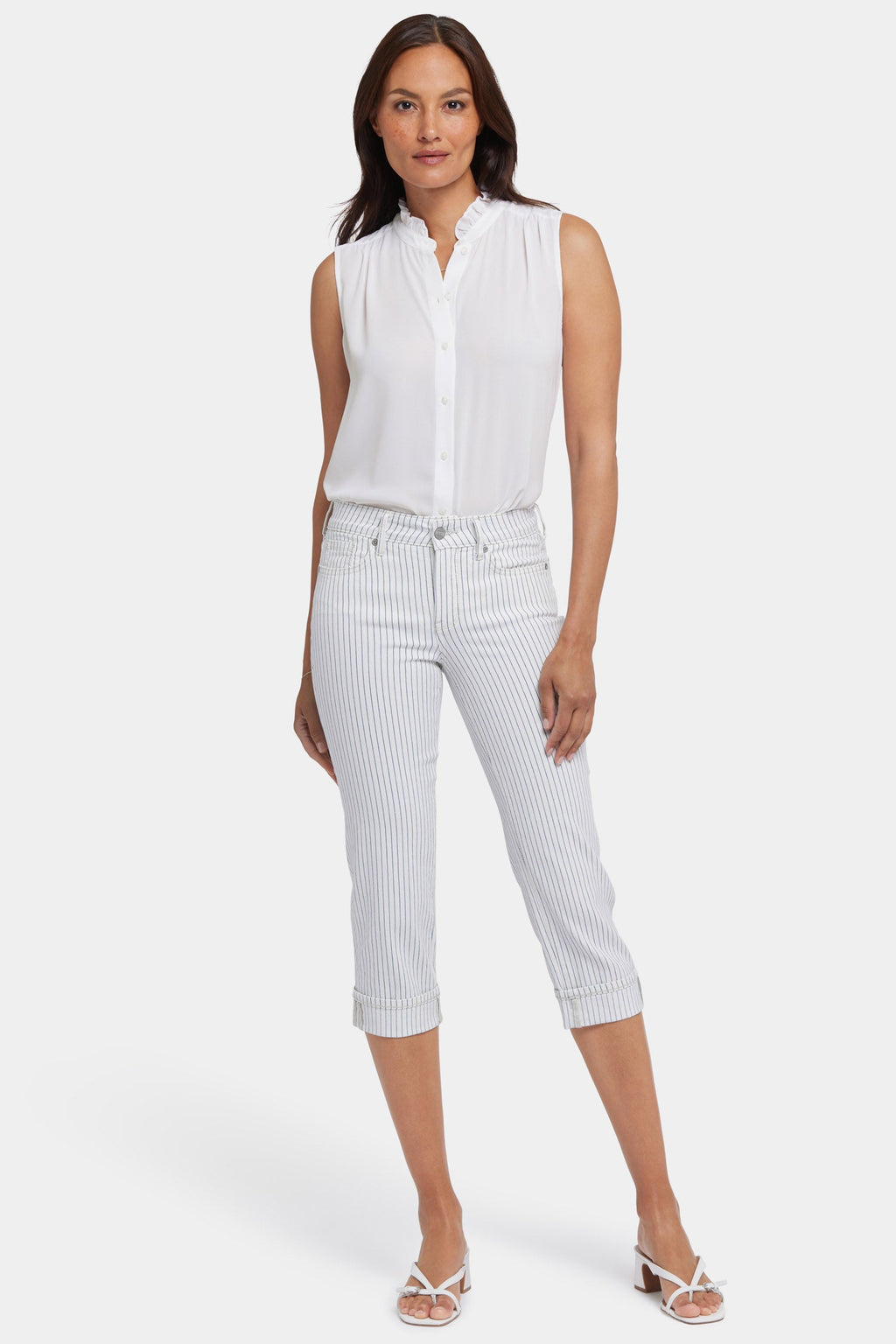 Marilyn Straight Crop Jeans - Palencia Stripe
