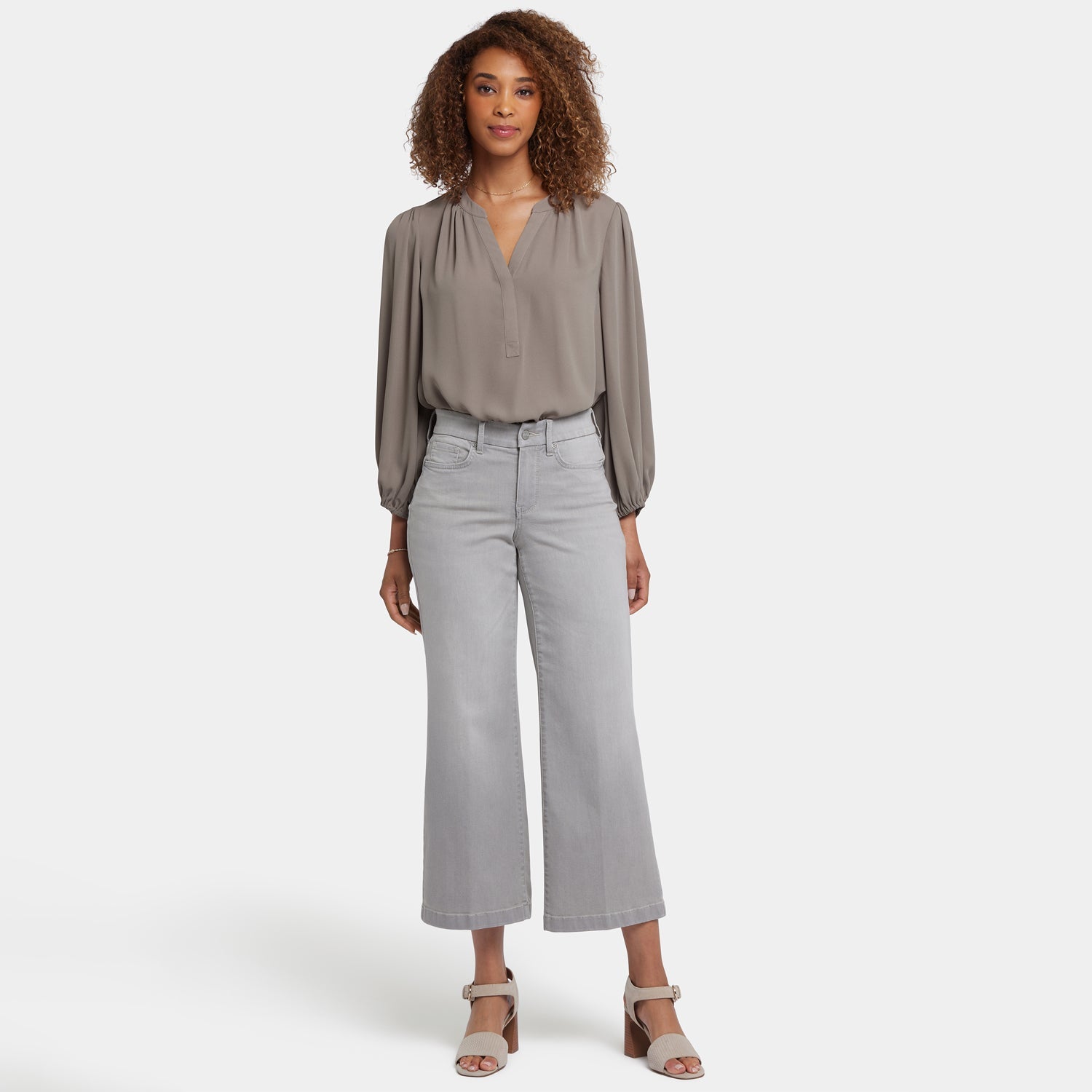 Waist-Match™ Teresa Wide Leg Ankle Jeans - Grenada Mist