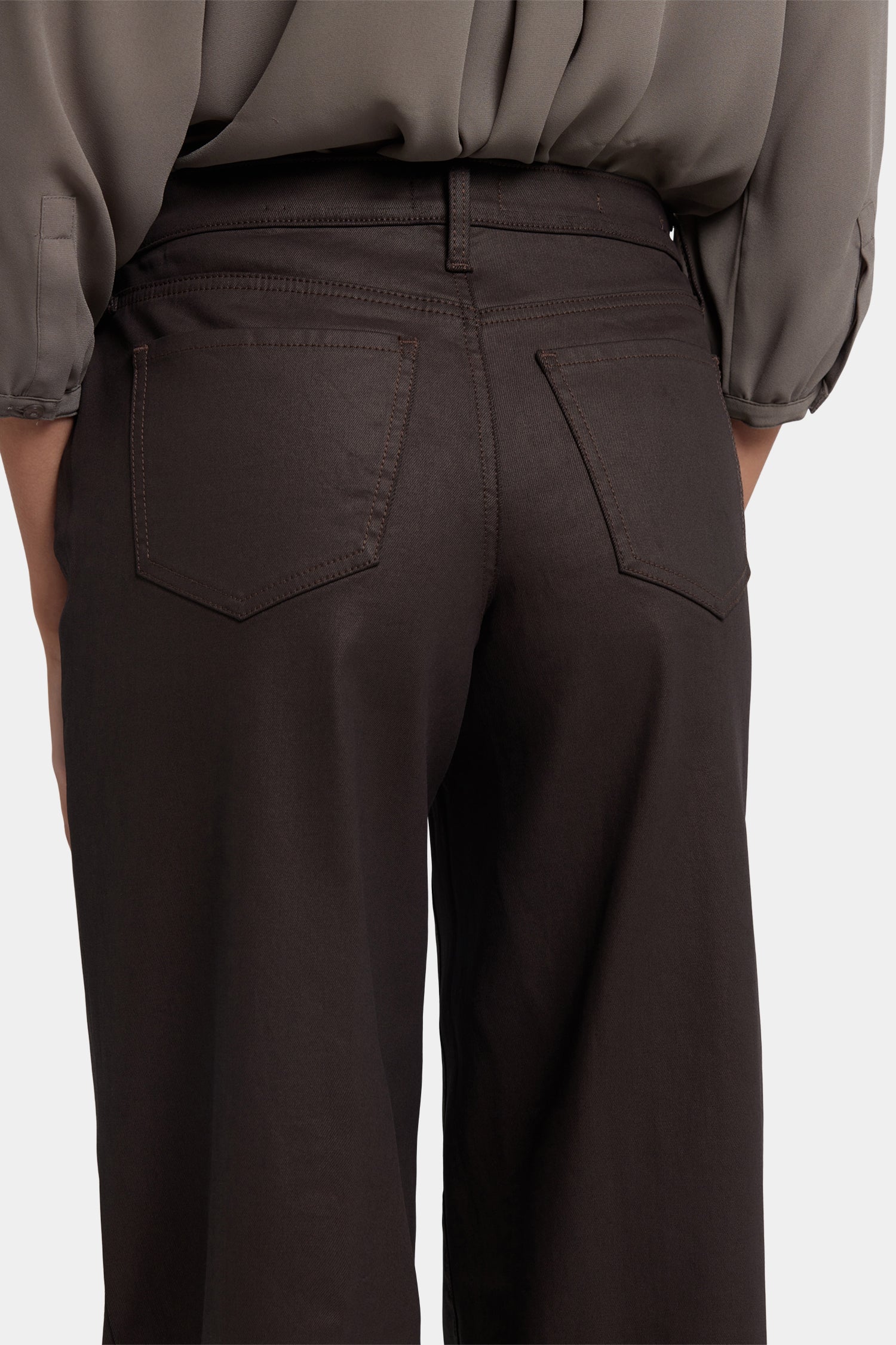 Coated Teresa Wide Leg Jeans - Peppercorn Coated