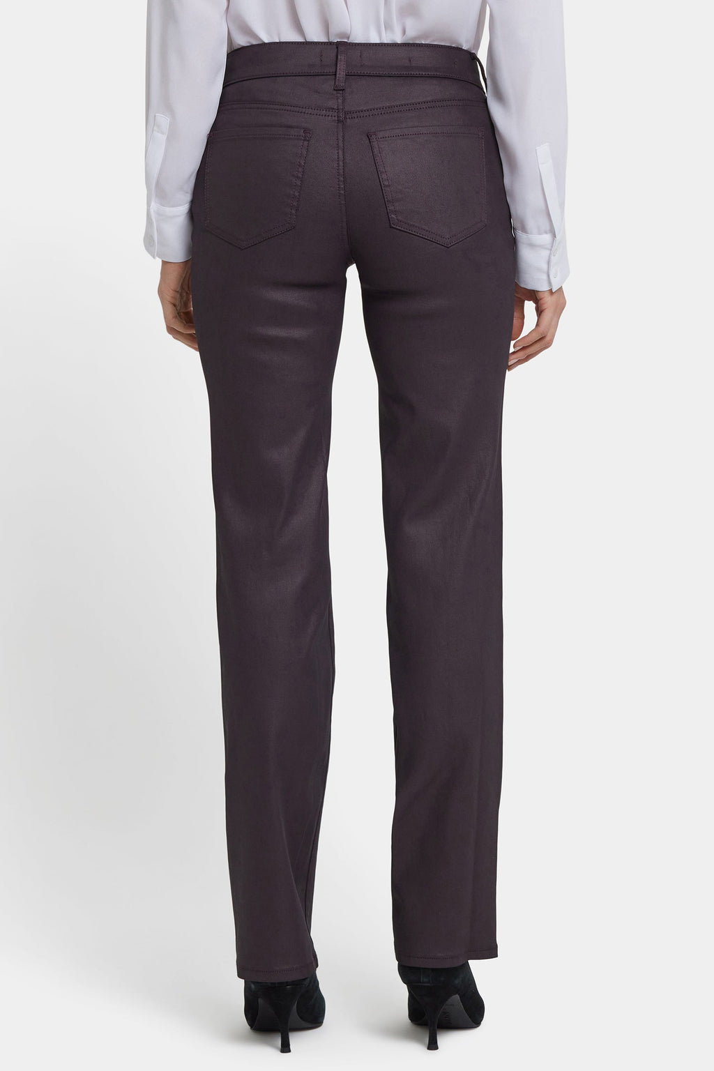 Coated Marilyn Straight Jeans - Fig Coated