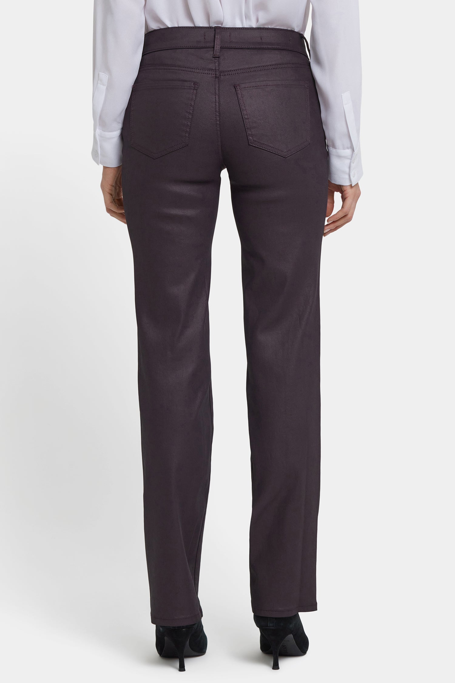 Coated Marilyn Straight Jeans - Fig Coated