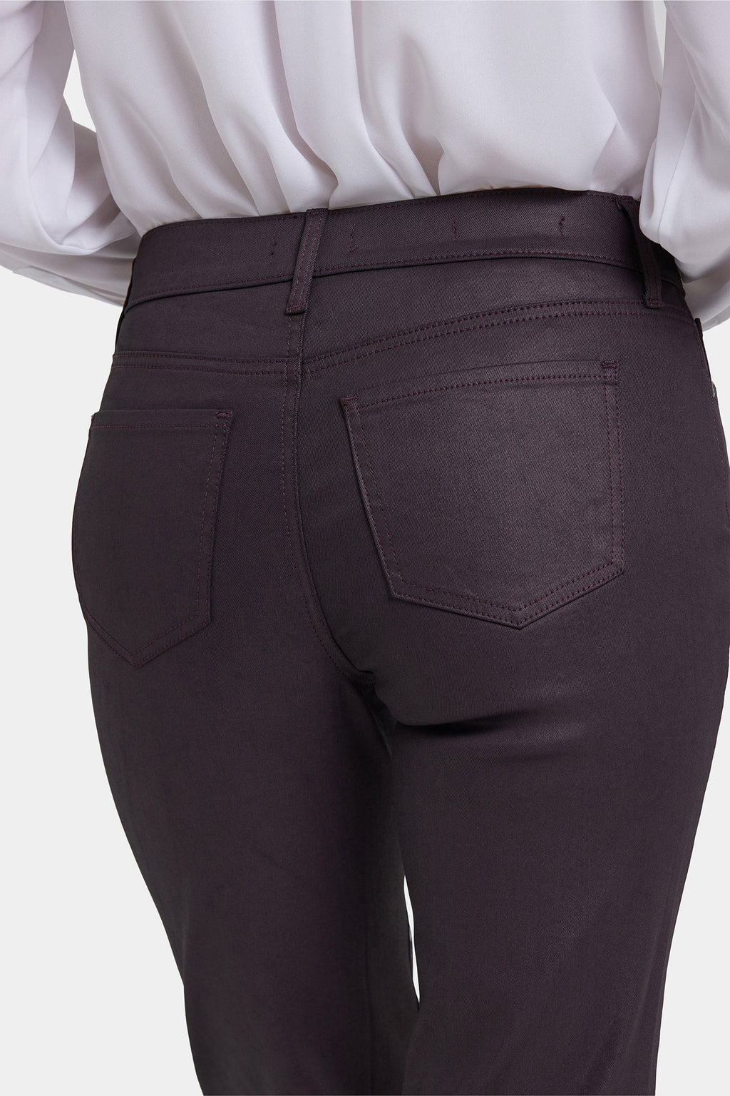 Coated Marilyn Straight Jeans - Fig Coated